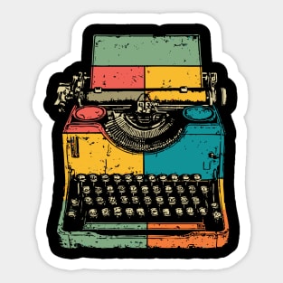 Retro Typewriter with Pop Art Color Splash Sticker